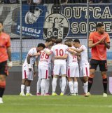 Les joueurs du FC Sion célèbrent l'ouverture du score de Dejan Sorgic.